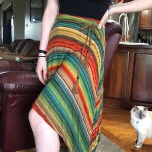 Boho hippie asymmetrical skirt